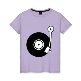 Женская футболка хлопок с принтом Vinyl Mix в Новосибирске, 100% хлопок | прямой крой, круглый вырез горловины, длина до линии бедер, слегка спущенное плечо | dj | vinyl | винил | ди джей | диджей