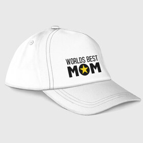 Бейсболка с принтом Worlds Best Mom в Новосибирске, 100% хлопок | классический козырек, металлическая застежка-регулятор размера | worlds best mom | лучшая в мире мама | лучшая мама | подарки родственникам | подарок для мамы