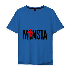 Мужская футболка хлопок Oversize с принтом Monsta в Новосибирске, 100% хлопок | свободный крой, круглый ворот, “спинка” длиннее передней части | monsta | силовой спорт | силовой экстрим | спорт