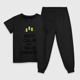 Детская пижама хлопок с принтом Keep calm andTake profit. в Новосибирске, 100% хлопок |  брюки и футболка прямого кроя, без карманов, на брюках мягкая резинка на поясе и по низу штанин
 | keep calm | take profit | делайте прибыль | прибыль | сохраняйте спокойствие
