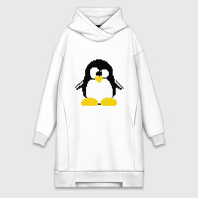 Платье-худи хлопок с принтом Битовый пингвин Linux в Новосибирске,  |  | админам | компьютерные | линукс | операционная система | ос