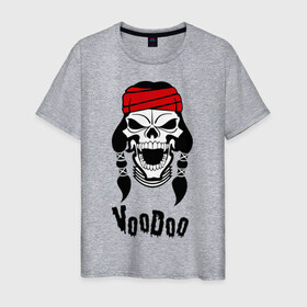 Мужская футболка хлопок с принтом VooDoo в Новосибирске, 100% хлопок | прямой крой, круглый вырез горловины, длина до линии бедер, слегка спущенное плечо. | пират