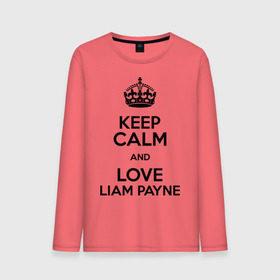 Мужской лонгслив хлопок с принтом Keep calm and love Liam Payne в Новосибирске, 100% хлопок |  | Тематика изображения на принте: 1d | keep calm | liam payne | music | one direction | лиам пейн