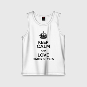 Детская майка хлопок с принтом Keep calm and love Harry Styles в Новосибирске,  |  | 1d | harry styles | keep calm | music | one direction | гарри стайлс