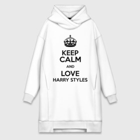 Платье-худи хлопок с принтом Keep calm and love Harry Styles в Новосибирске,  |  | 1d | harry styles | keep calm | music | one direction | гарри стайлс