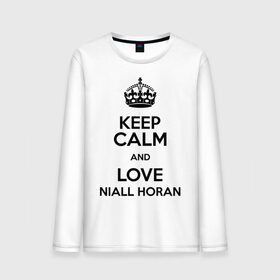 Мужской лонгслив хлопок с принтом Keep calm and love Niall Horan в Новосибирске, 100% хлопок |  | Тематика изображения на принте: 1d | keep calm | music | niall horan | one direction | найл хоран
