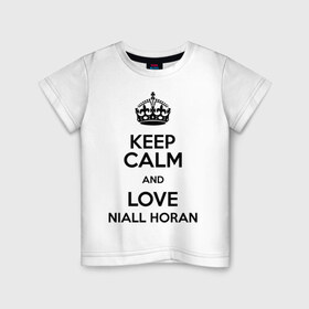 Детская футболка хлопок с принтом Keep calm and love Niall Horan в Новосибирске, 100% хлопок | круглый вырез горловины, полуприлегающий силуэт, длина до линии бедер | 1d | keep calm | music | niall horan | one direction | найл хоран
