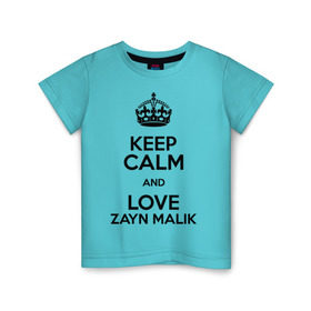Детская футболка хлопок с принтом Keep calm and love Zayn Malik в Новосибирске, 100% хлопок | круглый вырез горловины, полуприлегающий силуэт, длина до линии бедер | Тематика изображения на принте: 1d | keep calm | music | one direction | zayn malik | зейн малик