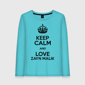 Женский лонгслив хлопок с принтом Keep calm and love Zayn Malik в Новосибирске, 100% хлопок |  | 1d | keep calm | music | one direction | zayn malik | зейн малик