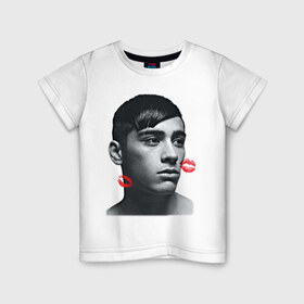 Детская футболка хлопок с принтом Zayn Malik в Новосибирске, 100% хлопок | круглый вырез горловины, полуприлегающий силуэт, длина до линии бедер | 1d | keep calm | kiss | music | one direction | zayn malik | зейн малик | поцелуй