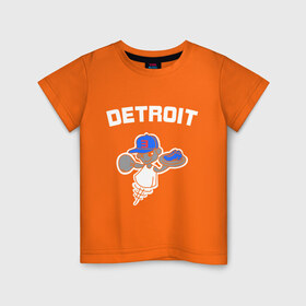 Детская футболка хлопок с принтом Detroit в Новосибирске, 100% хлопок | круглый вырез горловины, полуприлегающий силуэт, длина до линии бедер | хип хоп