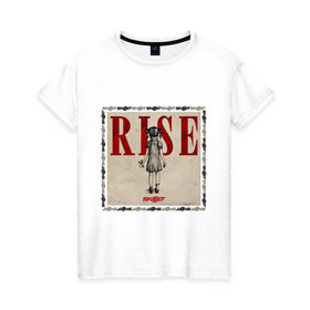 Женская футболка хлопок с принтом Rise skillet в Новосибирске, 100% хлопок | прямой крой, круглый вырез горловины, длина до линии бедер, слегка спущенное плечо | rise | skillet | toplanding | альтернативный рок | лого | логотип | рок | рок группа | рок группы | симфонический рок | христианский рок