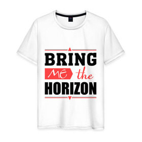 Мужская футболка хлопок с принтом Bring me the horizon в Новосибирске, 100% хлопок | прямой крой, круглый вырез горловины, длина до линии бедер, слегка спущенное плечо. | bmth | bring me the horizon | hardcore | kubana 2014 | rock | дэткор | музыка | рок | рок группы