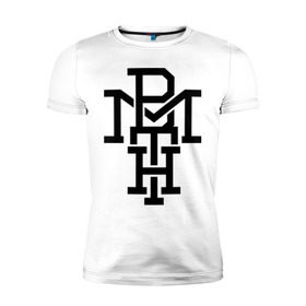 Мужская футболка премиум с принтом BMTH в Новосибирске, 92% хлопок, 8% лайкра | приталенный силуэт, круглый вырез ворота, длина до линии бедра, короткий рукав | bmth | bring me the horizon | hardcore | kubana 2014 | rock | дэткор | музыка | рок | рок группы