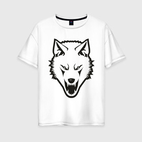 Женская футболка хлопок Oversize с принтом Сопротивление (white) в Новосибирске, 100% хлопок | свободный крой, круглый ворот, спущенный рукав, длина до линии бедер
 | белый волк | волк | русский | сопротивление | я русский