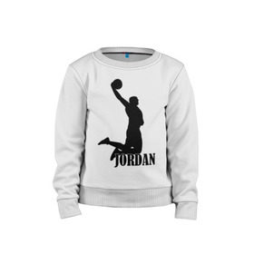 Детский свитшот хлопок с принтом Michael Jordan. в Новосибирске, 100% хлопок | круглый вырез горловины, эластичные манжеты, пояс и воротник | basketball | баскетбол | джордан | майкл джордан | спорт