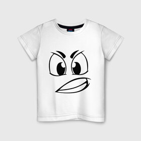 Детская футболка хлопок с принтом Сердитый в Новосибирске, 100% хлопок | круглый вырез горловины, полуприлегающий силуэт, длина до линии бедер | smile | настроение | сердитый | смайл | смайлик