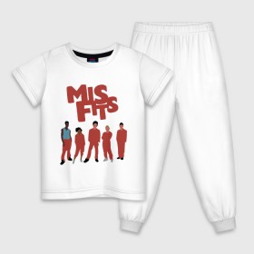Детская пижама хлопок с принтом Misfits в Новосибирске, 100% хлопок |  брюки и футболка прямого кроя, без карманов, на брюках мягкая резинка на поясе и по низу штанин
 | Тематика изображения на принте: misfits