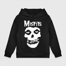 Детское худи Oversize хлопок с принтом Misfits в Новосибирске, френч-терри — 70% хлопок, 30% полиэстер. Мягкий теплый начес внутри —100% хлопок | боковые карманы, эластичные манжеты и нижняя кромка, капюшон на магнитной кнопке | misfits