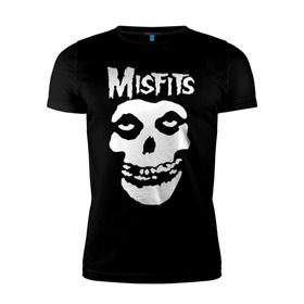 Мужская футболка премиум с принтом Misfits в Новосибирске, 92% хлопок, 8% лайкра | приталенный силуэт, круглый вырез ворота, длина до линии бедра, короткий рукав | misfits