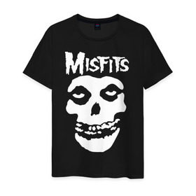 Мужская футболка хлопок с принтом Misfits в Новосибирске, 100% хлопок | прямой крой, круглый вырез горловины, длина до линии бедер, слегка спущенное плечо. | misfits