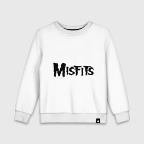 Детский свитшот хлопок с принтом Misfits logo в Новосибирске, 100% хлопок | круглый вырез горловины, эластичные манжеты, пояс и воротник | Тематика изображения на принте: misfits