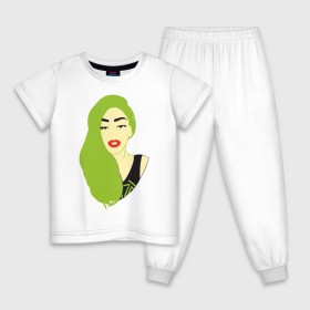 Детская пижама хлопок с принтом Lady Gaga style в Новосибирске, 100% хлопок |  брюки и футболка прямого кроя, без карманов, на брюках мягкая резинка на поясе и по низу штанин
 | 