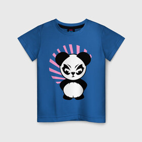 Детская футболка хлопок с принтом Злая панда. в Новосибирске, 100% хлопок | круглый вырез горловины, полуприлегающий силуэт, длина до линии бедер | животные | звери | злой | медведь | медвежонок | мишка | прикольные картинки
