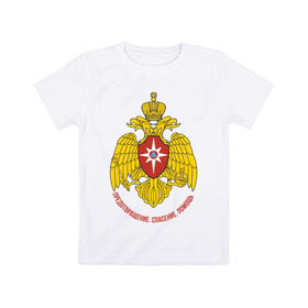 Детская футболка хлопок с принтом МЧС в Новосибирске, 100% хлопок | круглый вырез горловины, полуприлегающий силуэт, длина до линии бедер | армия | военные | помощь | предотвращение | силовые структуры | спасатели | спасение