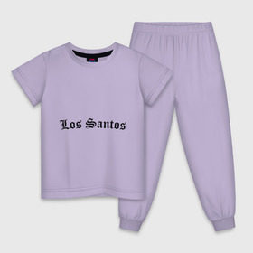 Детская пижама хлопок с принтом Los Santos в Новосибирске, 100% хлопок |  брюки и футболка прямого кроя, без карманов, на брюках мягкая резинка на поясе и по низу штанин
 | Тематика изображения на принте: gta | los santos | гта | игры | лос сантос