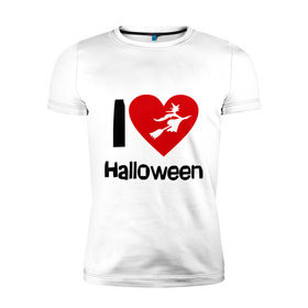 Мужская футболка премиум с принтом I love halloween (Я люблю хэллоуин) в Новосибирске, 92% хлопок, 8% лайкра | приталенный силуэт, круглый вырез ворота, длина до линии бедра, короткий рукав | 31 октября | hallowin | haloveen | haloven | halovin | halowen | hellowee | heloven | helovin | день всех святых | день святых | привидение | призрак | смайл | халлоуин | халоуин | халувин | хелловин | хеллоуин | хеллуин | хеловин