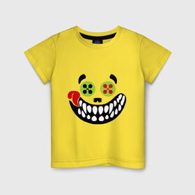 Детская футболка хлопок с принтом Зубастый смайл в Новосибирске, 100% хлопок | круглый вырез горловины, полуприлегающий силуэт, длина до линии бедер | crazy | зубастик | пуговицы | смайл | улыбка