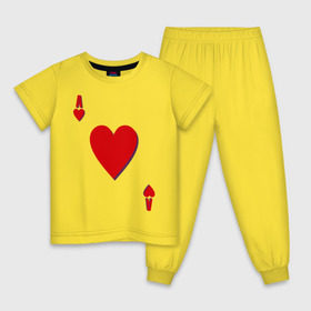 Детская пижама хлопок с принтом Червовый туз в Новосибирске, 100% хлопок |  брюки и футболка прямого кроя, без карманов, на брюках мягкая резинка на поясе и по низу штанин
 | Тематика изображения на принте: игральные карты | карты | покер | туз | черви