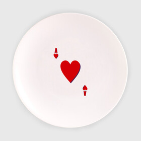 Тарелка 3D с принтом Червовый туз в Новосибирске, фарфор | диаметр - 210 мм
диаметр для нанесения принта - 120 мм | Тематика изображения на принте: игральные карты | карты | покер | туз | черви