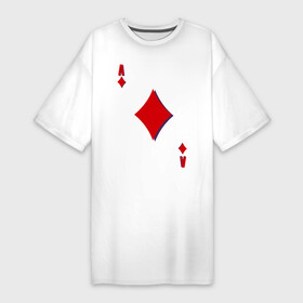 Платье-футболка хлопок с принтом Бубновый туз в Новосибирске,  |  | буби | игральные карты | карты | покер | туз