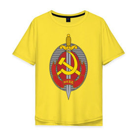 Мужская футболка хлопок Oversize с принтом НКВД в Новосибирске, 100% хлопок | свободный крой, круглый ворот, “спинка” длиннее передней части | нагрудный знак | символика ссср | ссср | эмблема