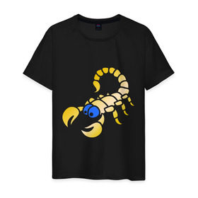 Мужская футболка хлопок с принтом Скорпион в Новосибирске, 100% хлопок | прямой крой, круглый вырез горловины, длина до линии бедер, слегка спущенное плечо. | 