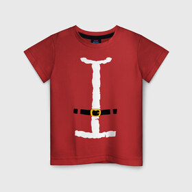 Детская футболка хлопок с принтом Костюм Деда Мороза в Новосибирске, 100% хлопок | круглый вырез горловины, полуприлегающий силуэт, длина до линии бедер | christmas | new year | дед мороз | новогодний | рождество