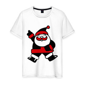Мужская футболка хлопок с принтом Дед мороз в Новосибирске, 100% хлопок | прямой крой, круглый вырез горловины, длина до линии бедер, слегка спущенное плечо. | new year | santa | дед | дед мороз | клаус | мороз | новый год | санта | санта клаус