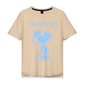 Мужская футболка хлопок Oversize с принтом Snoopy в Новосибирске, 100% хлопок | свободный крой, круглый ворот, “спинка” длиннее передней части | snoopy | мультфильм | снупи | снупи в очках | собака