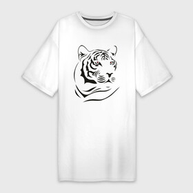 Платье-футболка хлопок с принтом тигр в Новосибирске,  |  | tattoo | tiger | тату | тигр | узор