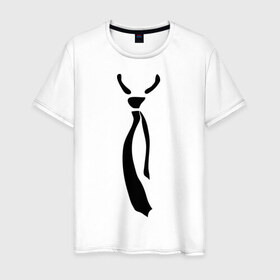 Мужская футболка хлопок с принтом Болтающийся галстук в Новосибирске, 100% хлопок | прямой крой, круглый вырез горловины, длина до линии бедер, слегка спущенное плечо. | Тематика изображения на принте: 