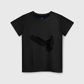 Детская футболка хлопок с принтом Летящий орел в Новосибирске, 100% хлопок | круглый вырез горловины, полуприлегающий силуэт, длина до линии бедер | орел | орленок | птица