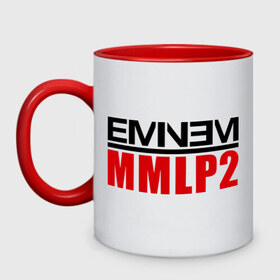 Кружка двухцветная с принтом Eminem MMLP2 в Новосибирске, керамика | объем — 330 мл, диаметр — 80 мм. Цветная ручка и кайма сверху, в некоторых цветах — вся внутренняя часть | eminem   survival | eminem mmlp2 | gangsta | gansta | hip | hip hop | hop | rap | survival выживание | еп | рэп | рэпчина | хип | хип хоп | хоп | эминем