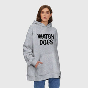 Худи SuperOversize хлопок с принтом Watch Dogs в Новосибирске, 70% хлопок, 30% полиэстер, мягкий начес внутри | карман-кенгуру, эластичная резинка на манжетах и по нижней кромке, двухслойный капюшон
 | watch dogs | сторожевые псы