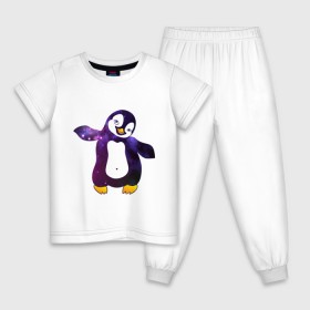 Детская пижама хлопок с принтом Пингвин просто космос в Новосибирске, 100% хлопок |  брюки и футболка прямого кроя, без карманов, на брюках мягкая резинка на поясе и по низу штанин
 | пингвин