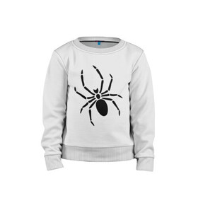 Детский свитшот хлопок с принтом Страшный паук в Новосибирске, 100% хлопок | круглый вырез горловины, эластичные манжеты, пояс и воротник | Тематика изображения на принте: насекомые | паук | паук на спине | страшный паук | тарантул