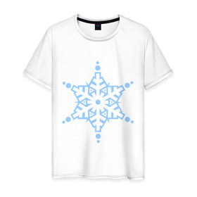 Мужская футболка хлопок с принтом Кристальная снежинка в Новосибирске, 100% хлопок | прямой крой, круглый вырез горловины, длина до линии бедер, слегка спущенное плечо. | 2014 | happy | happy new year | new year | santa | santa clows | год лошади | кристал | кристалическая звезда | кристальная снежинка | лошадь | новый год | олень | рудольф | санта | санта клаус | снег | снежинка