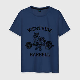 Мужская футболка хлопок с принтом Westside barbell в Новосибирске, 100% хлопок | прямой крой, круглый вырез горловины, длина до линии бедер, слегка спущенное плечо. | westside barbell | силовой спорт | спорт