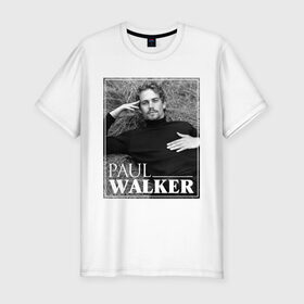 Мужская футболка премиум с принтом Paul Walker в Новосибирске, 92% хлопок, 8% лайкра | приталенный силуэт, круглый вырез ворота, длина до линии бедра, короткий рукав | Тематика изображения на принте: 